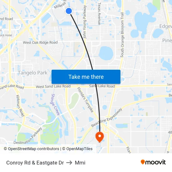 Conroy Rd & Eastgate Dr to Mmi map
