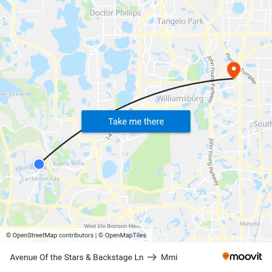Avenue Of the Stars & Backstage Ln to Mmi map