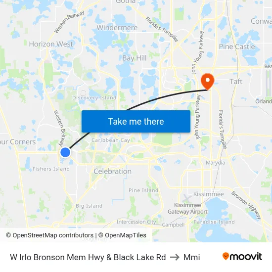 W Irlo Bronson Mem Hwy & Black Lake Rd to Mmi map