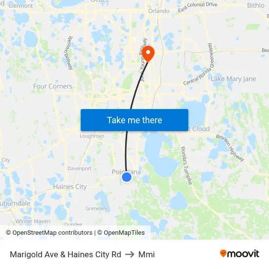 Marigold Ave & Haines City Rd to Mmi map