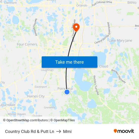 Country Club Rd & Putt Ln to Mmi map