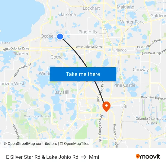 E Silver Star Rd & Lake Johio Rd to Mmi map
