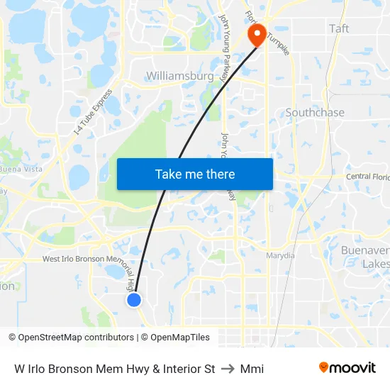 W Irlo Bronson Mem Hwy & Interior St to Mmi map