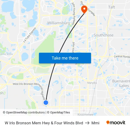 W Irlo Bronson Mem Hwy & Four Winds Blvd to Mmi map