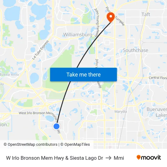 W Irlo Bronson Mem Hwy & Siesta Lago Dr to Mmi map