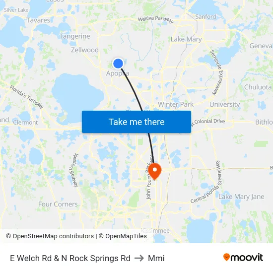 E Welch Rd & N Rock Springs Rd to Mmi map