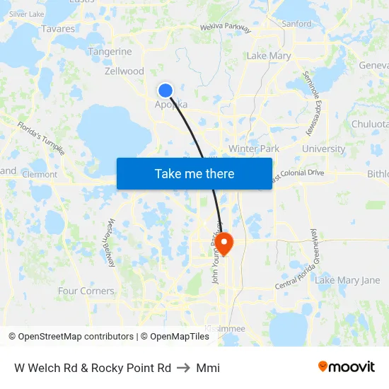 W Welch Rd & Rocky Point Rd to Mmi map