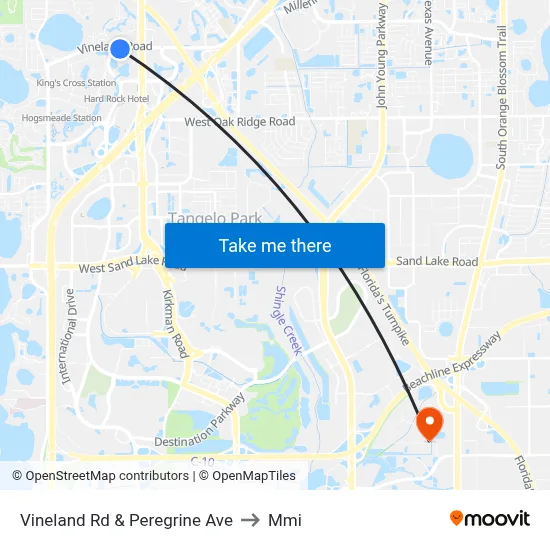 Vineland Rd & Peregrine Ave to Mmi map