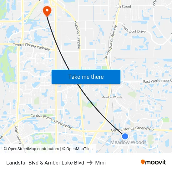 Landstar Blvd & Amber Lake Blvd to Mmi map