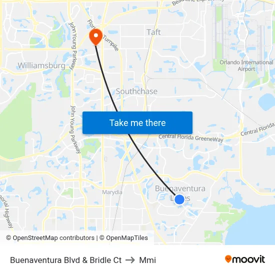 Buenaventura Blvd & Bridle Ct to Mmi map