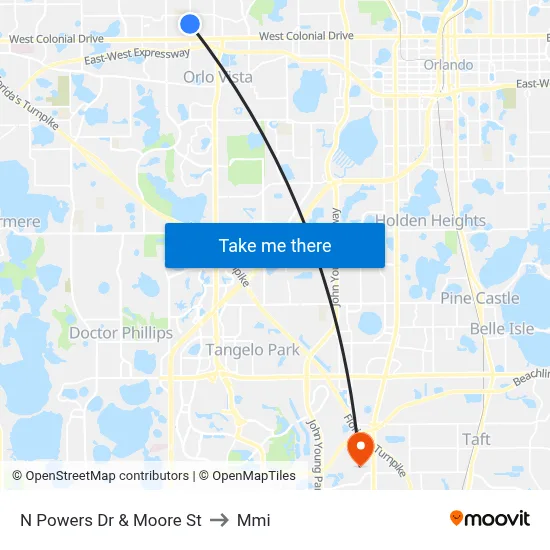 N Powers Dr & Moore St to Mmi map