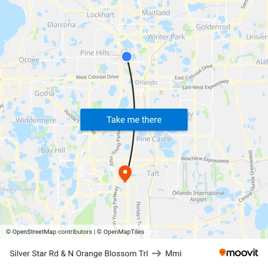 Silver Star Rd & N Orange Blossom Trl to Mmi map