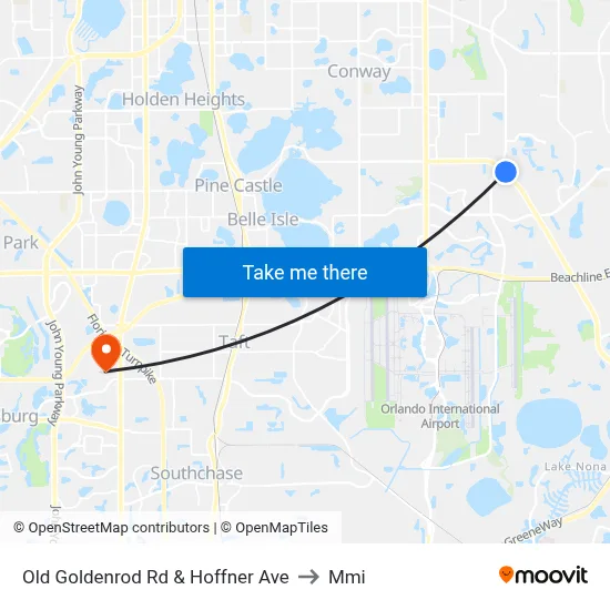 Old Goldenrod Rd & Hoffner Ave to Mmi map
