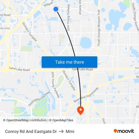 Conroy Rd And Eastgate Dr to Mmi map