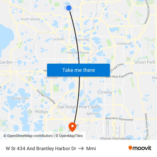 W Sr 434 And Brantley Harbor Dr to Mmi map