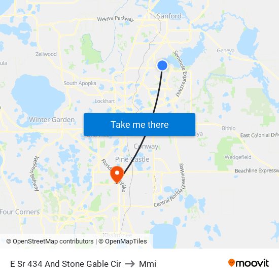 E Sr 434 And Stone Gable Cir to Mmi map