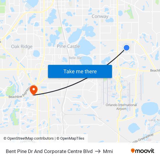 Bent Pine Dr And Corporate Centre Blvd to Mmi map