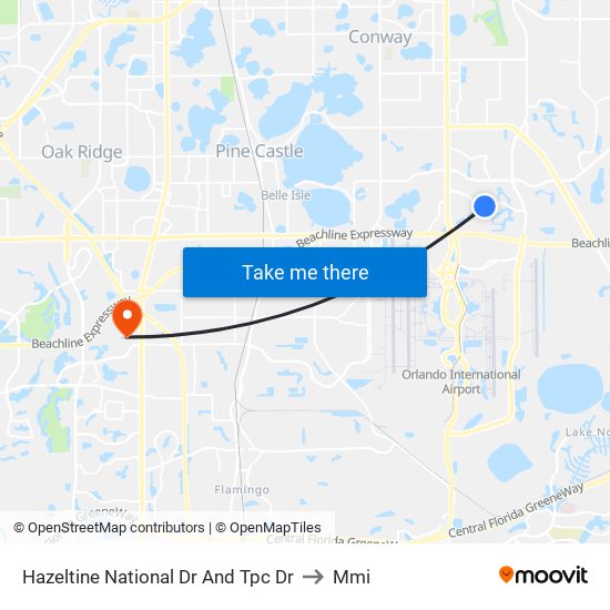 Hazeltine National Dr And Tpc Dr to Mmi map