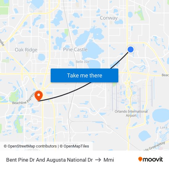 Bent Pine Dr And Augusta National Dr to Mmi map