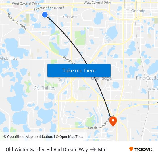 Old Winter Garden Rd And Dream Way to Mmi map