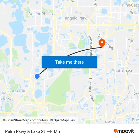 Palm Pkwy & Lake St to Mmi map