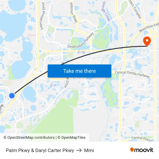 Palm Pkwy & Daryl Carter Pkwy to Mmi map