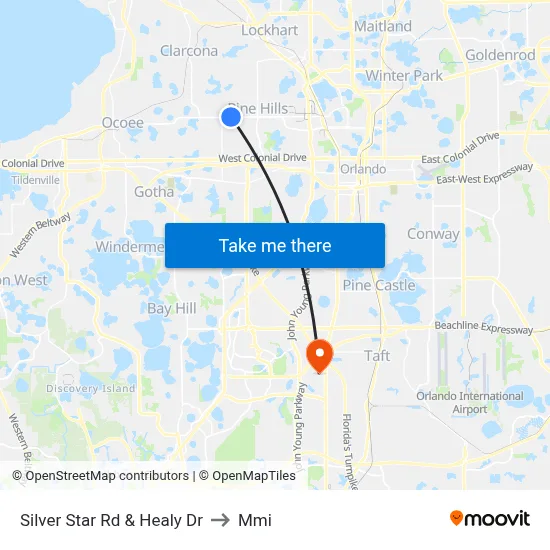 Silver Star Rd & Healy Dr to Mmi map
