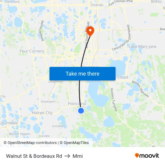 Walnut St & Bordeaux Rd to Mmi map