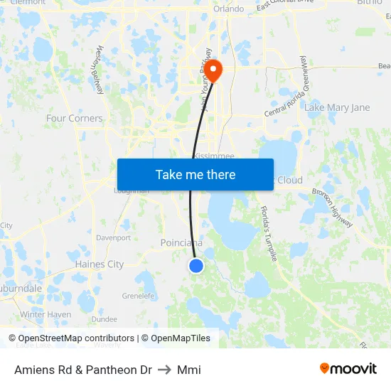 Amiens Rd & Pantheon Dr to Mmi map