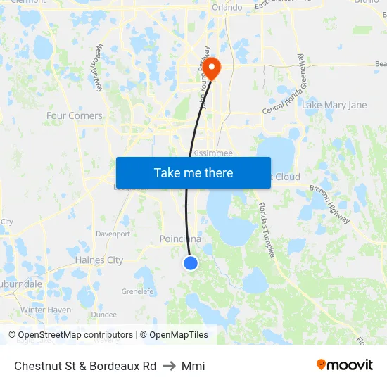 Chestnut St & Bordeaux Rd to Mmi map