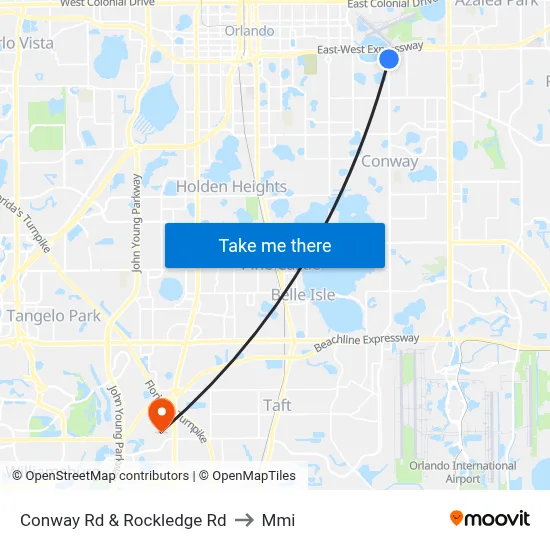 Conway Rd & Rockledge Rd to Mmi map