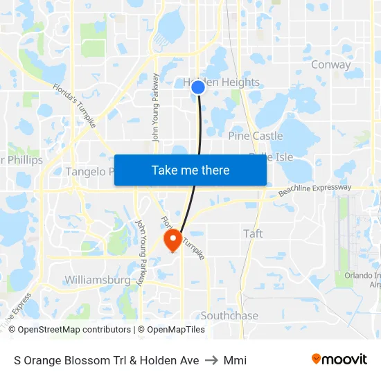 S Orange Blossom Trl & Holden Ave to Mmi map
