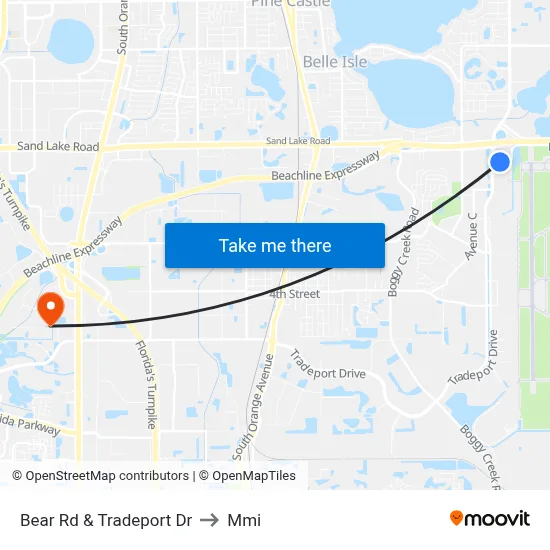 Bear Rd & Tradeport Dr to Mmi map