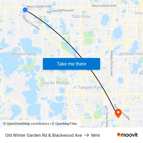 Old Winter Garden Rd & Blackwood Ave to Mmi map