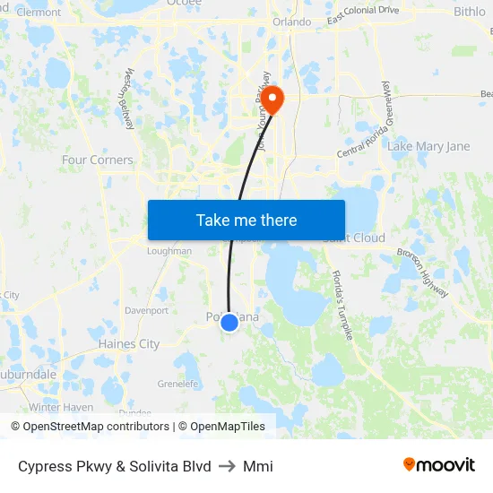 Cypress Pkwy & Solivita Blvd to Mmi map