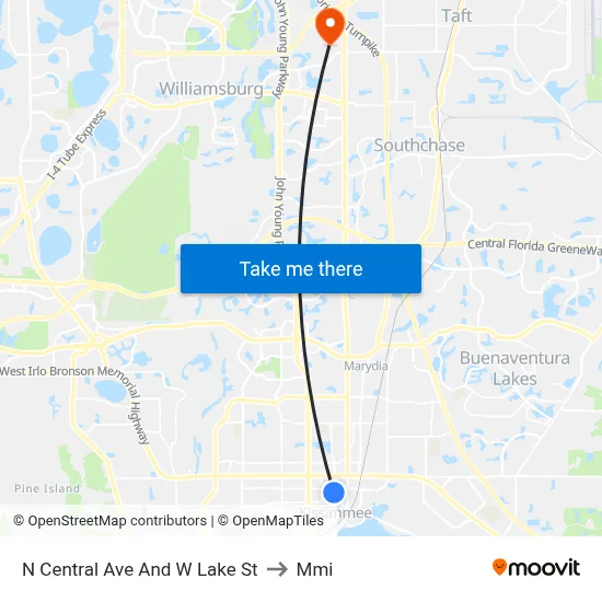 N Central Ave And W Lake St to Mmi map