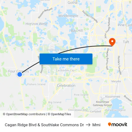 Cagan Ridge Blvd & Southlake Commons Dr to Mmi map