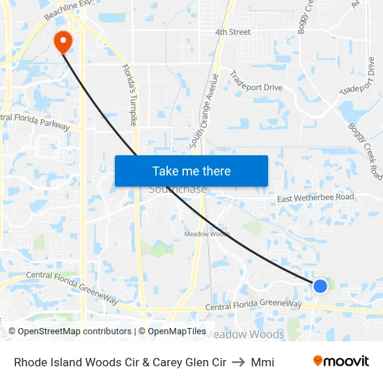 Rhode Island Woods Cir & Carey Glen Cir to Mmi map