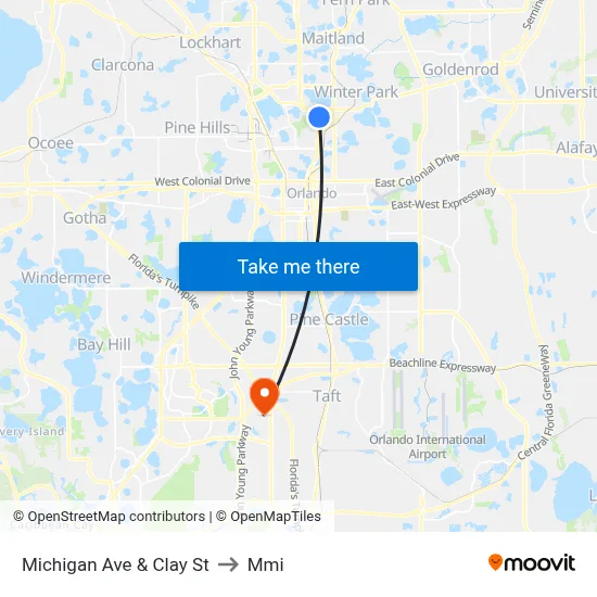 Michigan Ave & Clay St to Mmi map