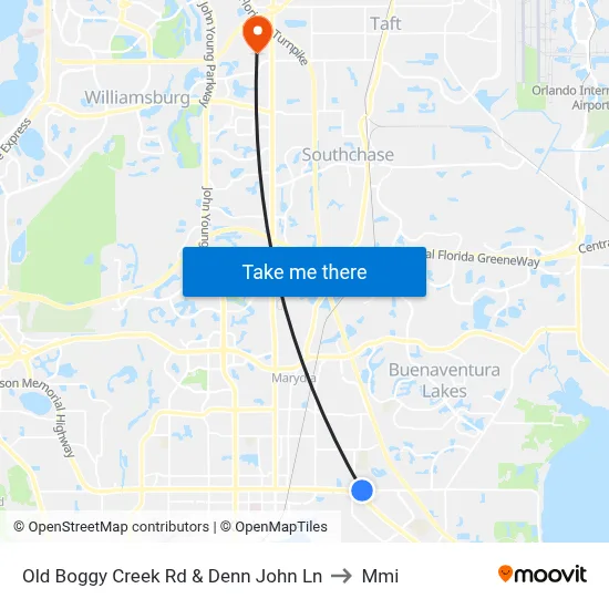 Old Boggy Creek Rd & Denn John Ln to Mmi map