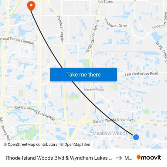 Rhode Island Woods Blvd & Wyndham Lakes Blvd to Mmi map