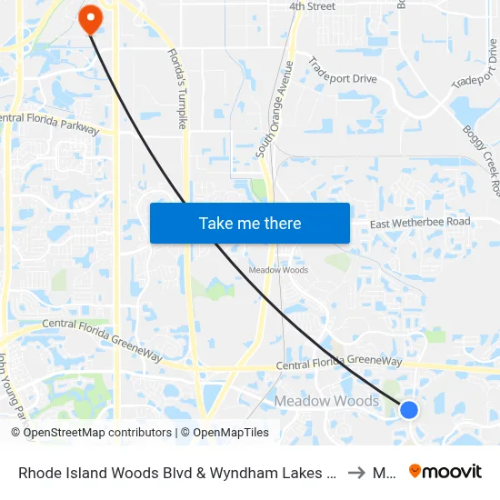 Rhode Island Woods Blvd & Wyndham Lakes Blvd to Mmi map
