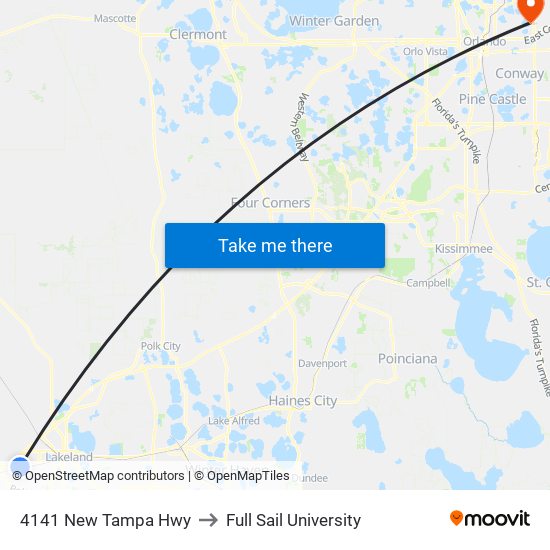 4141 New Tampa Hwy to Full Sail University map