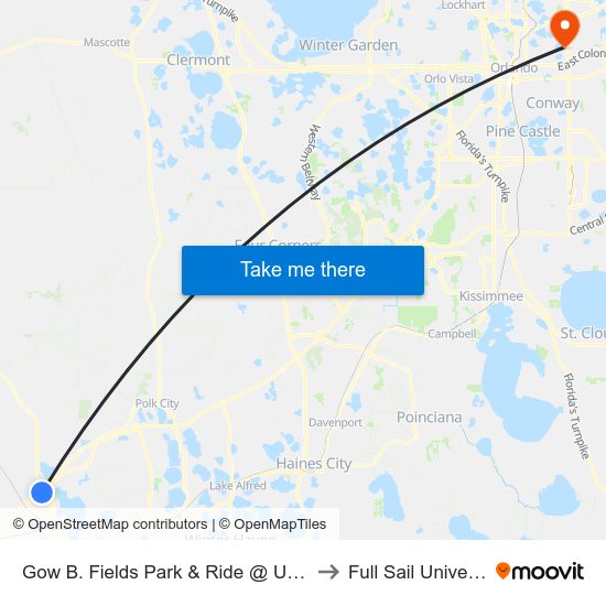 Gow B. Fields Park & Ride @ Us 98 N to Full Sail University map