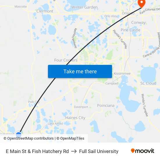 E Main St & Fish Hatchery Rd to Full Sail University map