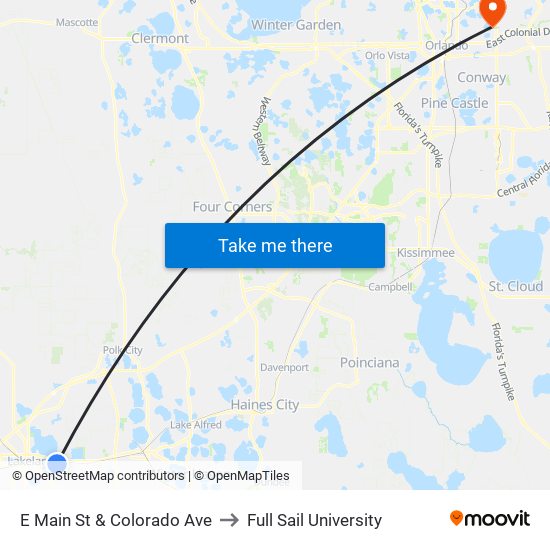 E Main St & Colorado Ave to Full Sail University map