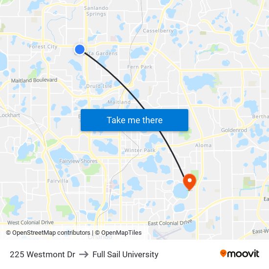 225 Westmont Dr to Full Sail University map