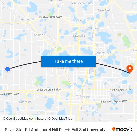 Silver Star Rd And Laurel Hill Dr to Full Sail University map