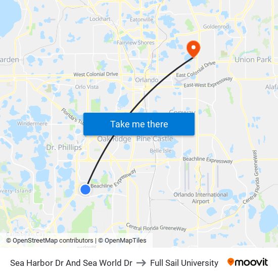 Sea Harbor Dr And Sea World Dr to Full Sail University map