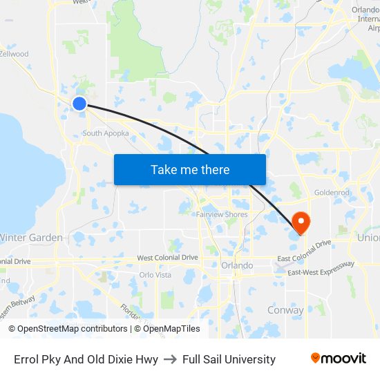Errol  Pky And Old Dixie  Hwy to Full Sail University map
